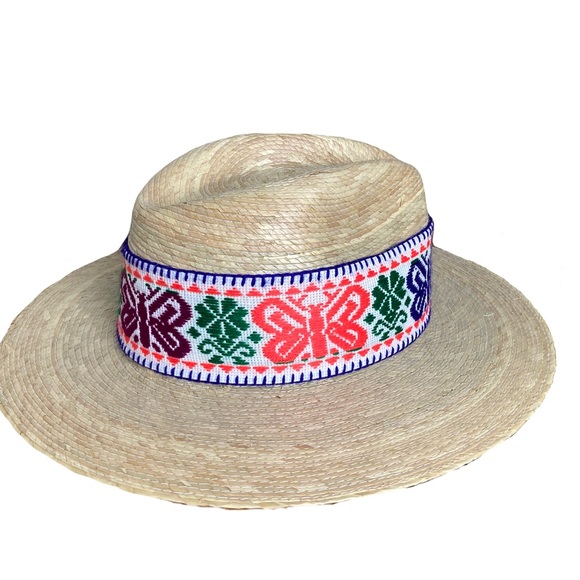 Matching Fedora & Beach Bag Set Straw Woven Embellished Floral - Picture 6 of 9